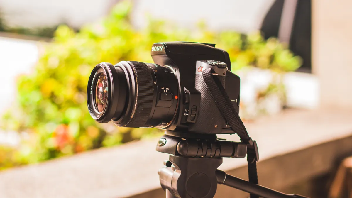 Gimbal vs tripod: which one should you use for video? Camera mounted on a tripod